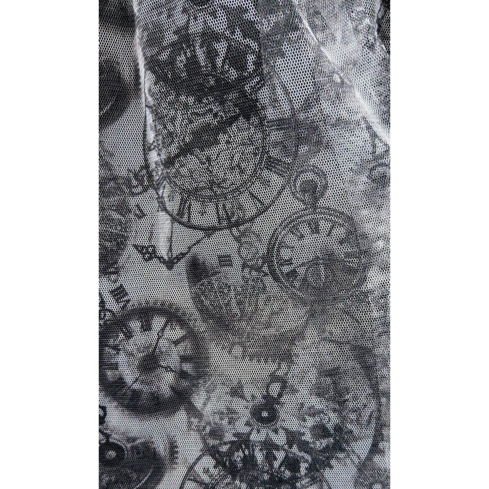 Alice In Wonderland Clock Disney Skirt M Looking Glass Beaded Indie Whimsigoth - Picture 3 of 11